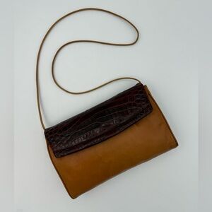 COLOMBO 1937 MILANO Exotic Genuine CROCODILE Clutch /Crossbody Bag Made in ITALY